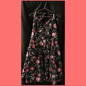 Retro black floral dress